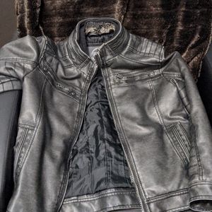 Faux Leather BKE black/gray  jacket
